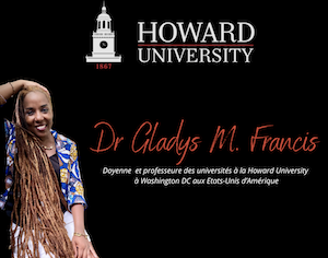 Dr Gladys M. Francis, doyenne et professeure des universités à la Howard University à Washington DC